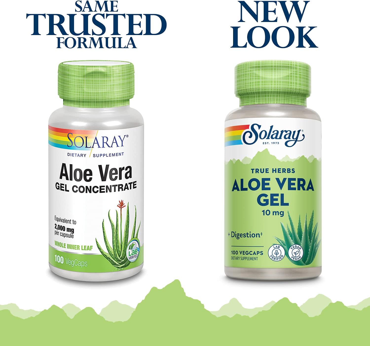 Solaray Aloe Vera Gel Concentrate 100 VegCaps | Equivalent to 2000 mg | Antioxidant & Digestion Support | Non-GMO Vegan Formula