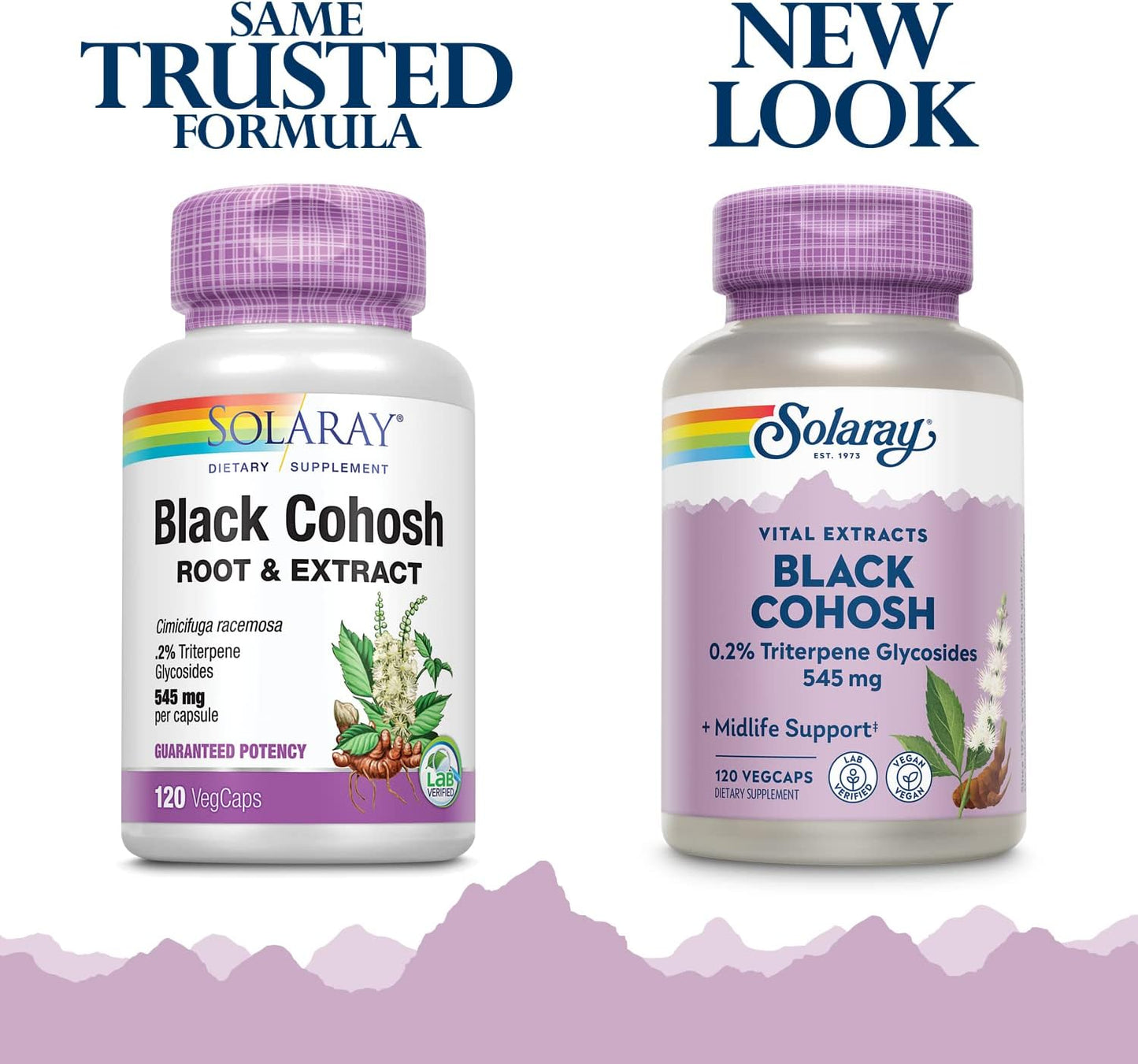 Solaray Black Cohosh Root and Extract Capsules - 545mg - Menopause Support for Women - Non-GMO - 120 Count