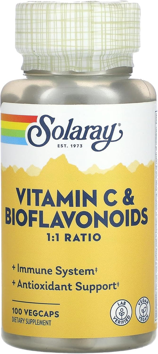 Solaray C Super Bio-Plex 100 Count Vitamin C Supplement for Immune Support