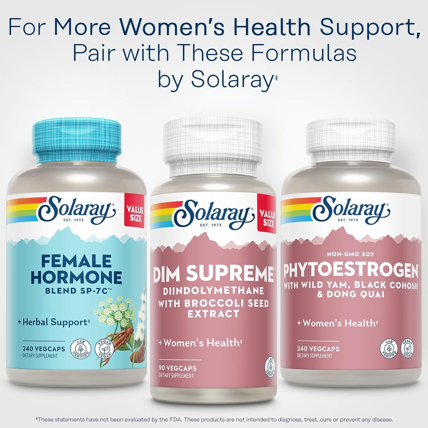 Solaray DIM Supreme 100mg VegCaps - Menopause & Estrogen Support with Broccoli Seed Extract - 90 Count