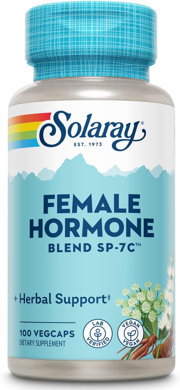 Solaray Female Hormone Blend SP-7C with Black Cohosh, Dong Quai, Passion Flower, Wild Yam - 100 VegCaps, 50 Servings