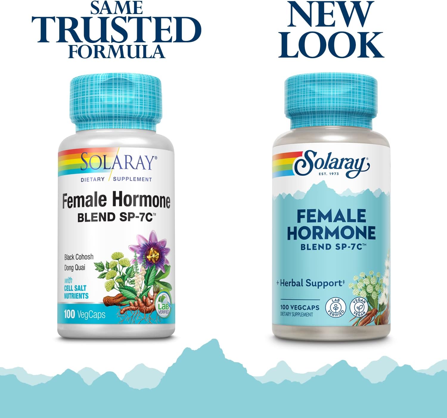 Solaray Female Hormone Blend SP-7C with Black Cohosh, Dong Quai, Passion Flower, Wild Yam - 100 VegCaps, 50 Servings