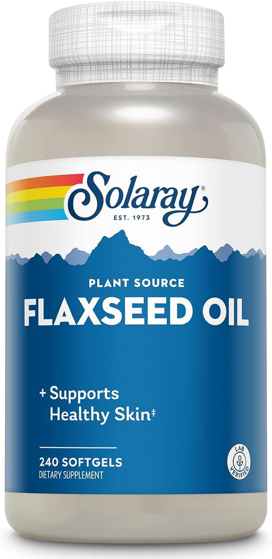 SOLARAY Flaxseed Oil Softgels 1000mg - 240 Count Bottle