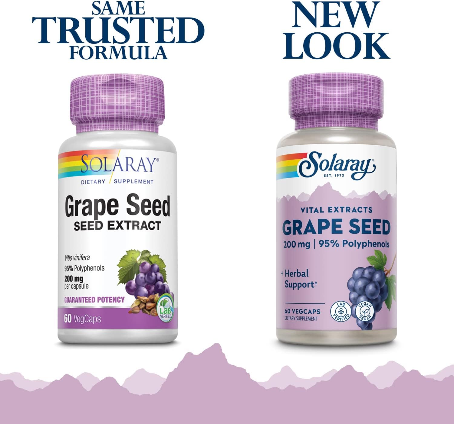Solaray Grape Seed Extract with Bioflavonoid Complex - 200mg for Cardiovascular Health - 60 VegCapsules