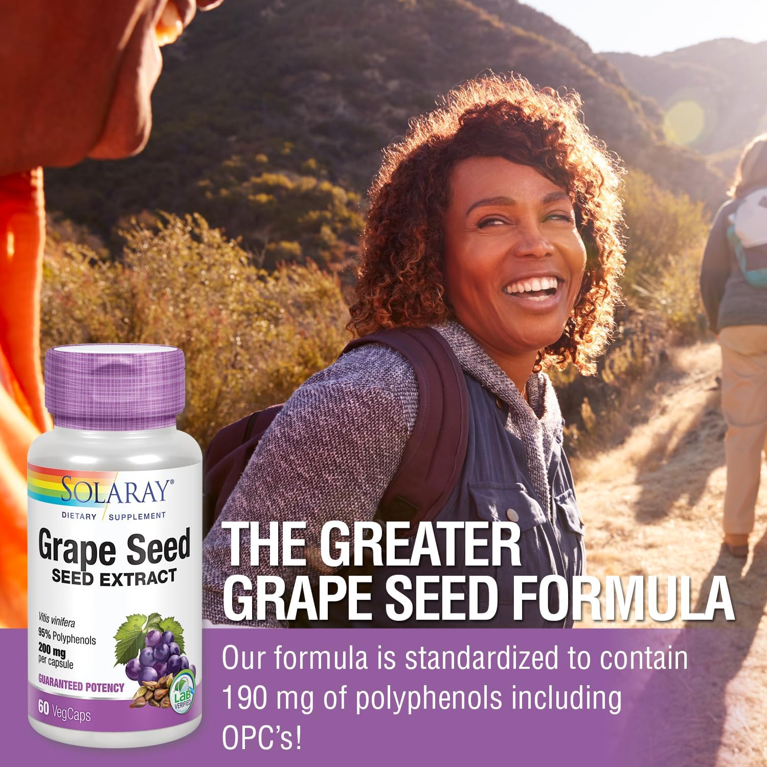 Solaray Grape Seed Extract with Bioflavonoid Complex - 200mg for Cardiovascular Health - 60 VegCapsules