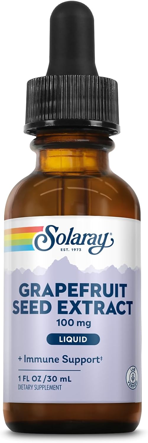 Solaray Grapefruit Seed Extract Liquid 100mg - Immune Support Supplement with Antioxidants and Polyphenols - Promotes Gut Health and Digestion - Lab Verified - 60 Servings, 1 FL OZ - 60-Day Guarantee