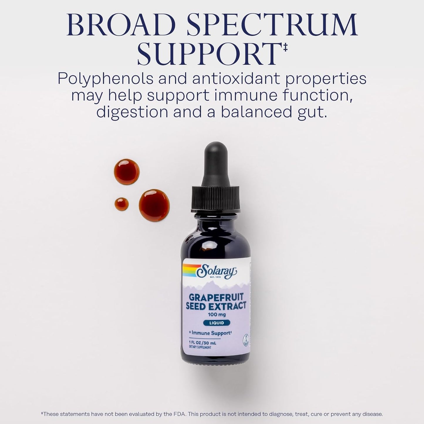 Solaray Grapefruit Seed Extract Liquid 100mg - Immune Support Supplement with Antioxidants and Polyphenols - Promotes Gut Health and Digestion - Lab Verified - 60 Servings, 1 FL OZ - 60-Day Guarantee