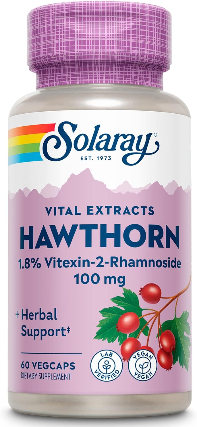 Solaray Hawthorn Extract Capsules - 100mg | 60 Count Bottle