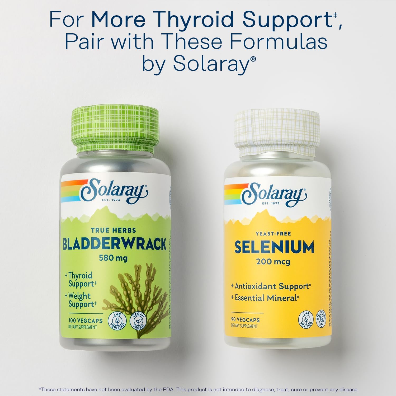 Solaray Iodine 500 mcg Supplement for Adrenal & Thyroid Support - Boost Energy & Metabolism - Potassium Iodide - Vegan - 90 VegCaps - 60-Day Guarantee