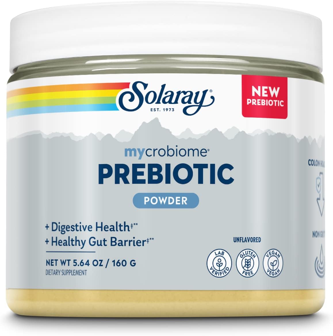 SOLARAY Mycrobiome Prebiotic Powder - Digestive Health Supplement for Men and Women - Non-Gritty Formula - 20 Servings