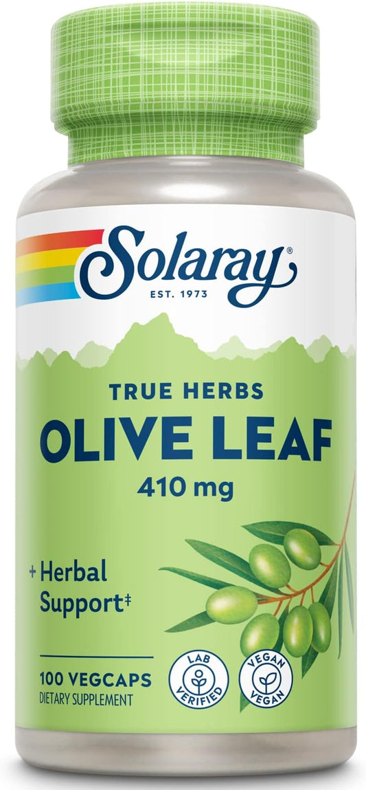 Solaray Olive Leaf Capsules 410mg - 100 Capsules for Immune Support and Antioxidant Boost