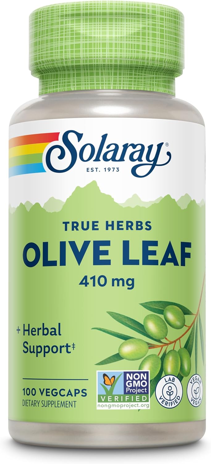 Solaray Olive Leaf Capsules 410mg - 100 Capsules for Immune Support and Antioxidant Boost