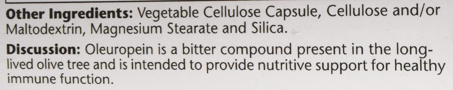Solaray Olive Leaf Extract 22% Capsules - 250 mg, 120 Count - Immune Support Supplement