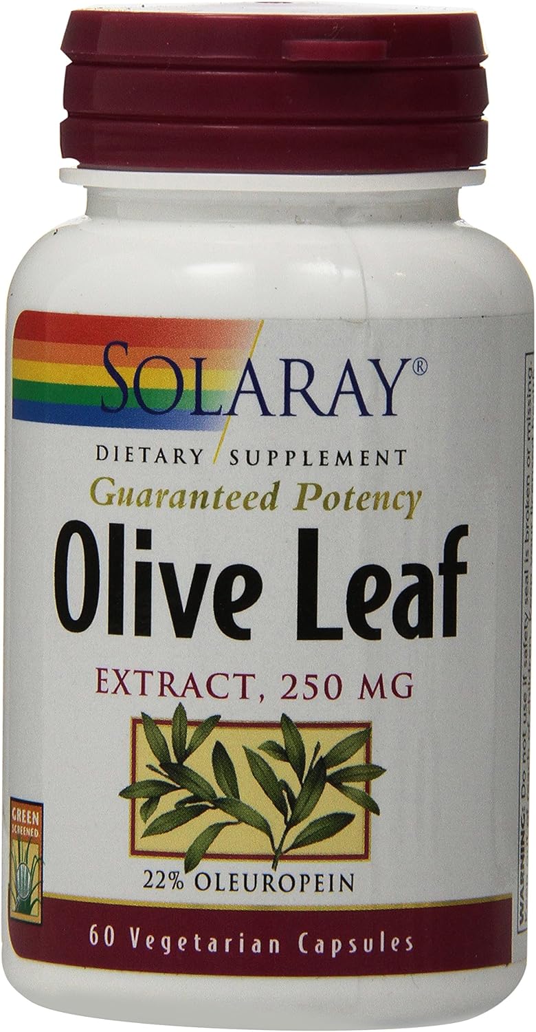 Solaray Olive Leaf Extract 250mg Veg Capsules - 60 Count, High Potency Formula