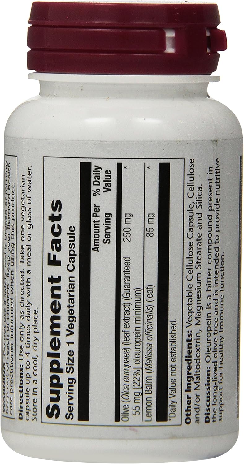 Solaray Olive Leaf Extract 250mg Veg Capsules - 60 Count, High Potency Formula