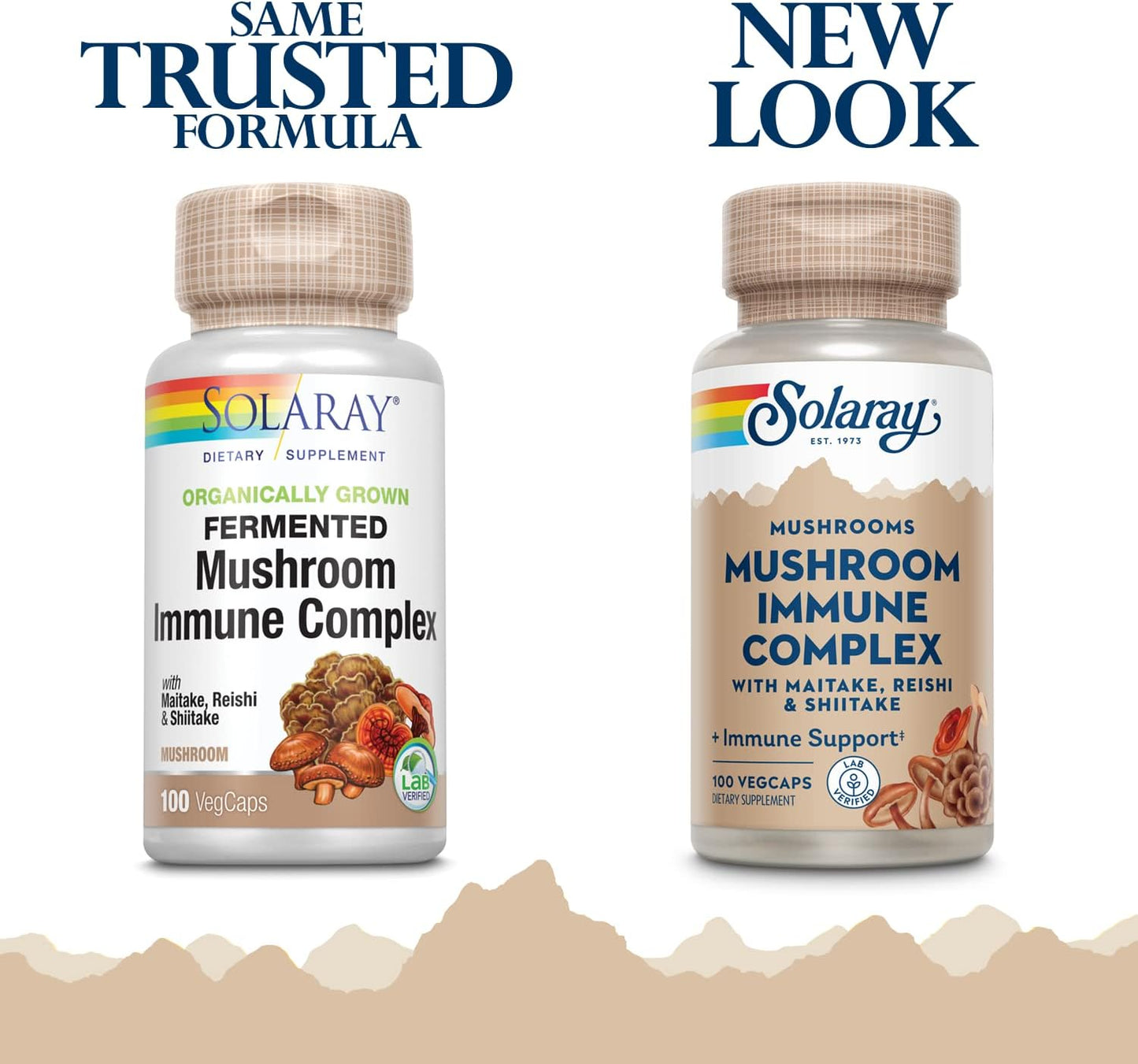 Solaray Organically Grown Fermented Mushroom Immune Complex 600 mg Capsules for Optimal Immune Support with 100 VegCaps