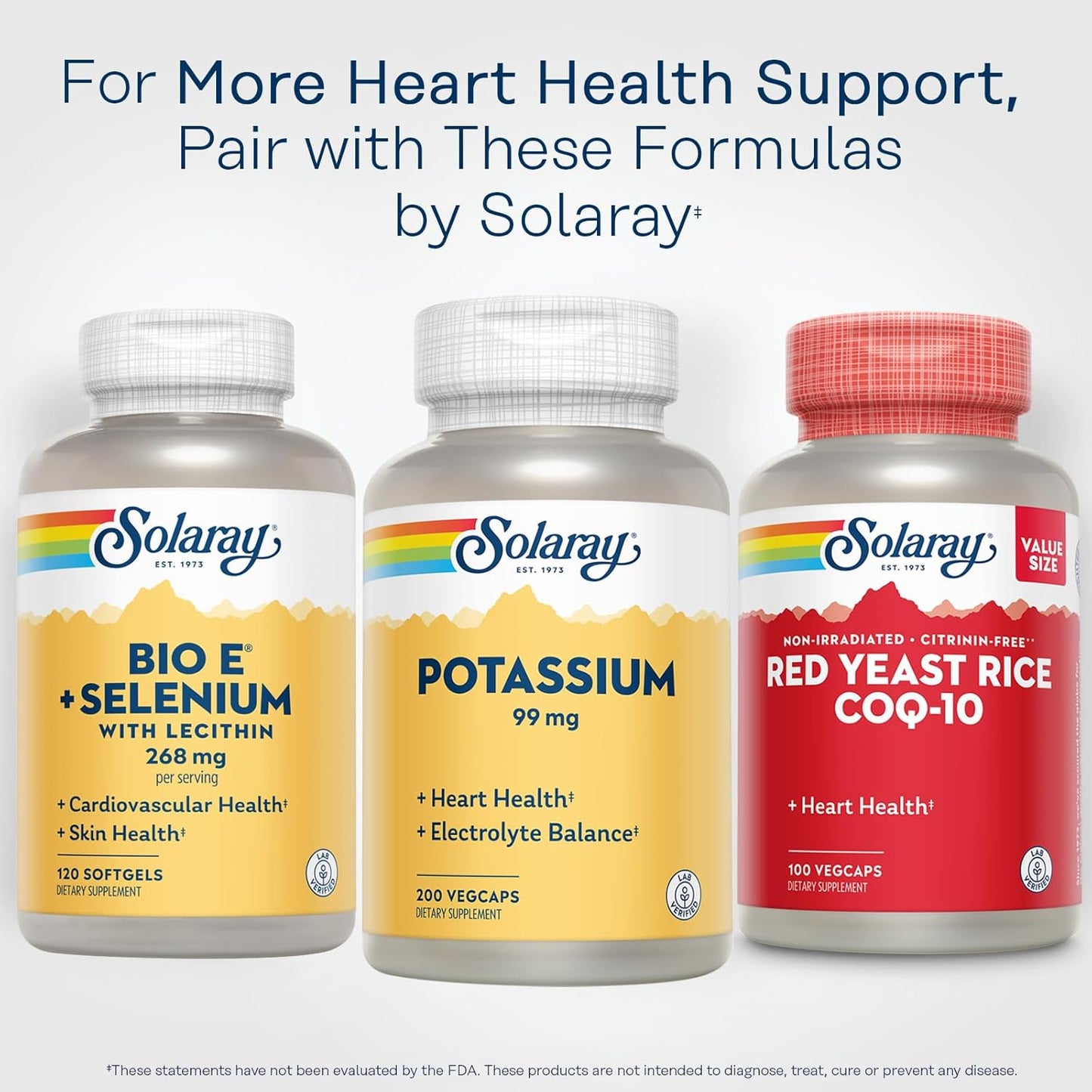 Solaray Potassium 99 mg - Electrolyte Balance Formula - Potassium Supplement for Heart & Vascular Health - 200 VegCaps, 60-Day Guarantee