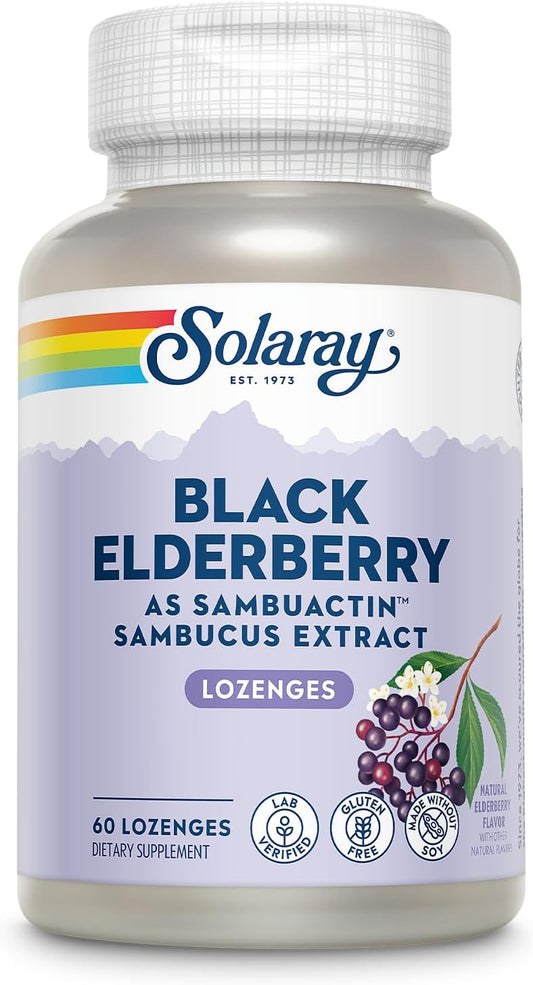 Solaray Sambuactin Elderberry Extract Lozenges - 60 Count, Immune Support Supplement