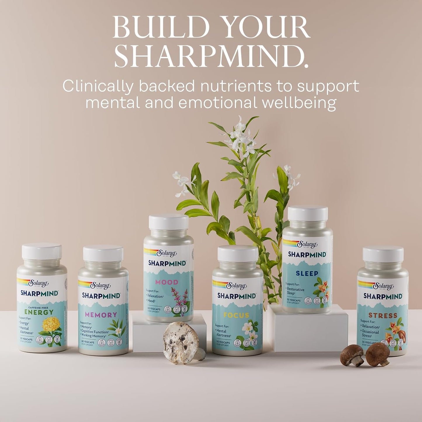 Solaray SharpMind Focus Nootropic Supplement with Cognizin Citicoline - Memory Support, Mental Alertness, Vegan - 30 Capsules, 60 Day Guarantee