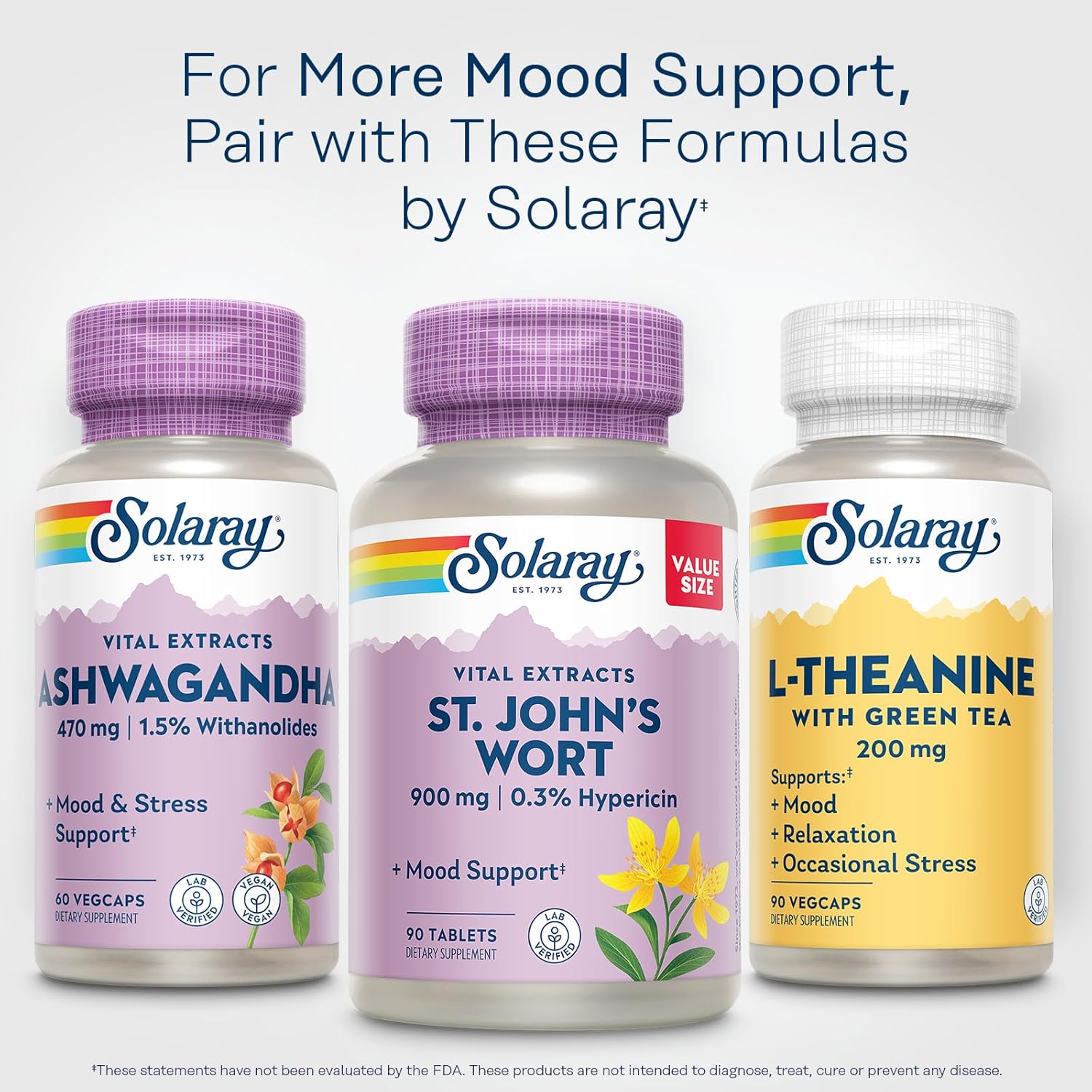 Solaray St. Johns Wort Aerial Extract 900mg Capsules - Mood Stability Supplement with Hypericin - Non-GMO - 90 Tablets