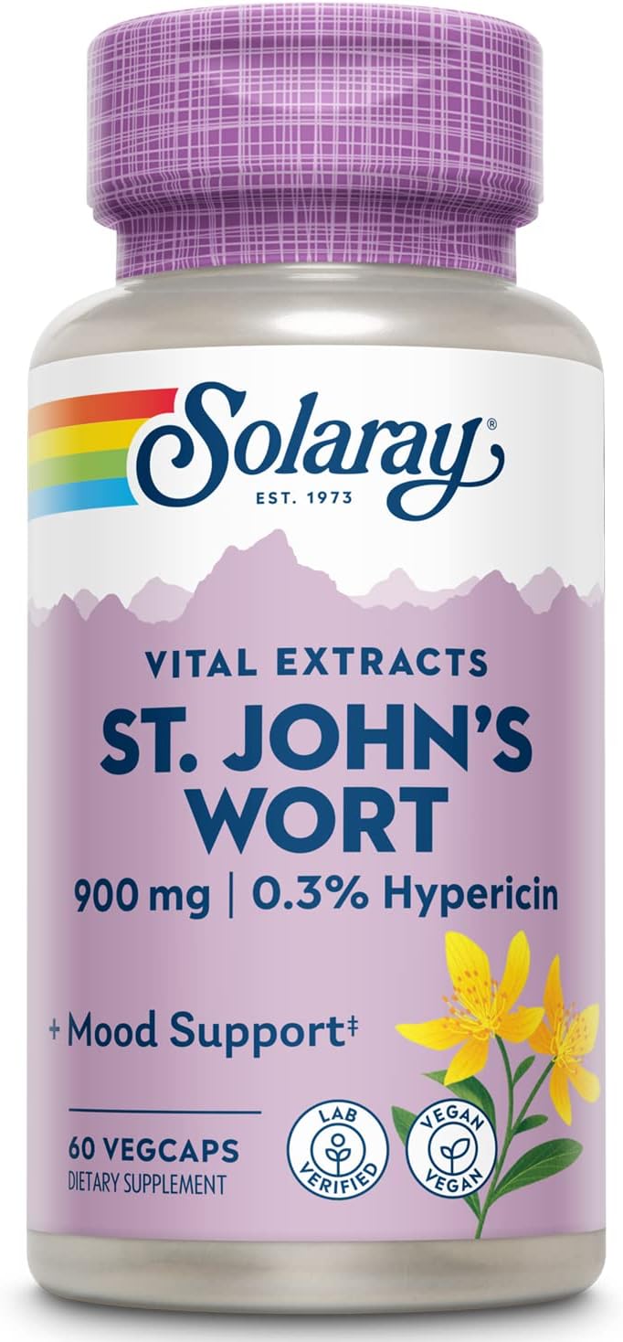 Solaray St. Johns Wort Extract Capsules 450mg | Mood & Brain Health Support | 0.3% Hypericin | 60 Count