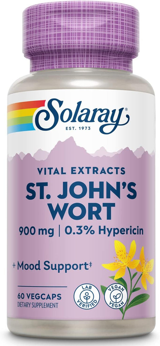 Solaray St. Johns Wort Extract Capsules 450mg | Mood & Brain Health Support | 0.3% Hypericin | 60 Count
