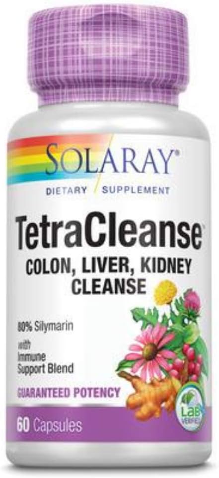 Solaray Tetra Cleanse Capsules - 60 Count | Guaranteed Potency Formula