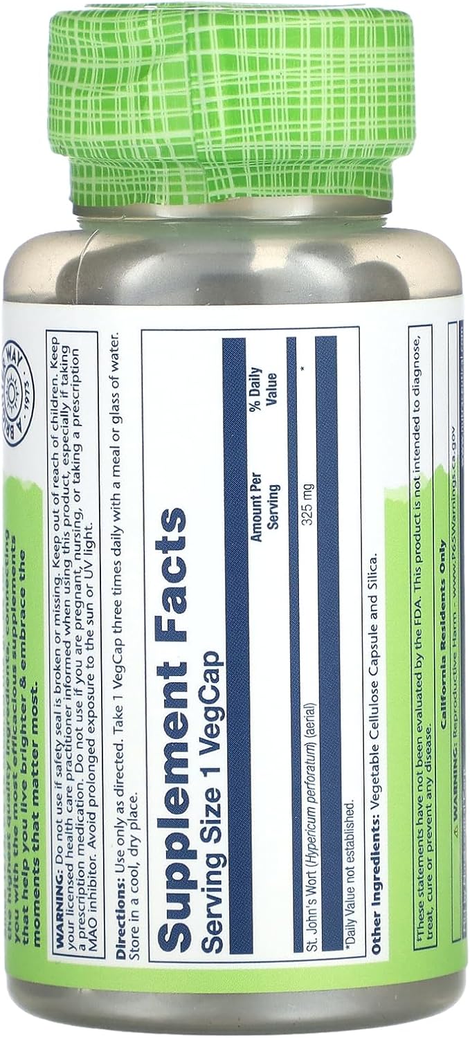 Solaray True Herbs St. John's Wort Capsules - 325mg, 100 Count