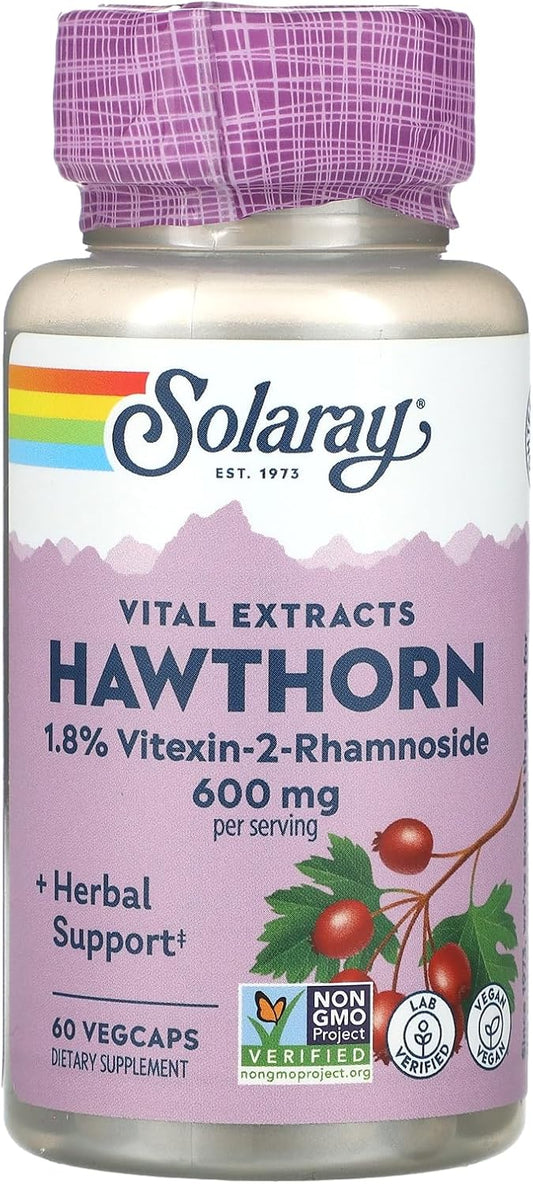 Solaray Vital Extracts Hawthorn Supplement - 300mg, 60 Vegetarian Capsules