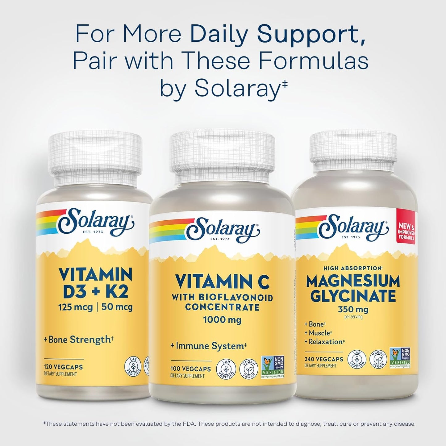 Solaray Vitamin C Bioflavonoid Concentrate 1000mg - Immune Support, Skin Hair Nails - Vegan, 100 Servings
