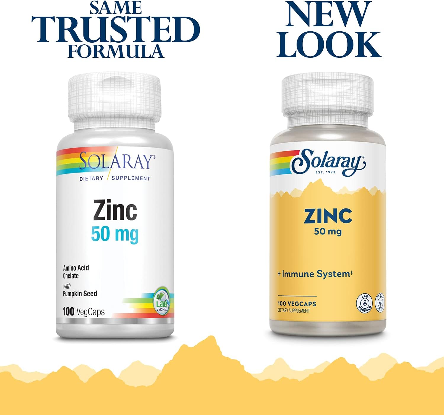 Solaray Zinc 50mg - 100 Veg Capsules, Pack of 3