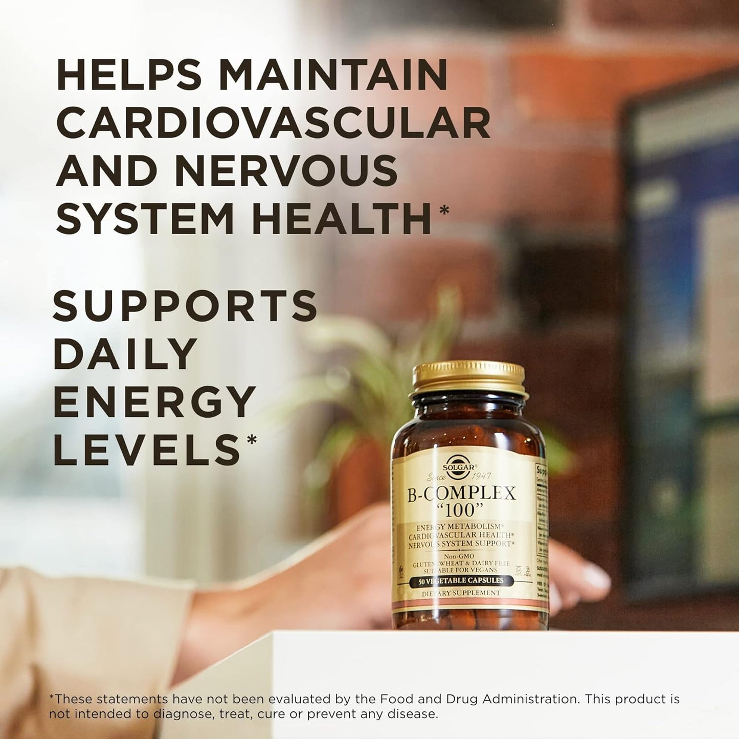 Solgar B-Complex 100 Capsules - Supports Energy Metabolism, Cardiovascular & Nervous System - Non-GMO, Vegan, Gluten-Free