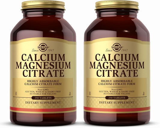 Solgar Calcium Magnesium Citrate Tablets - 500 Count, 2-Pack - Non-GMO, Vegan, Gluten Free, Kosher - 100 Servings per Bottle
