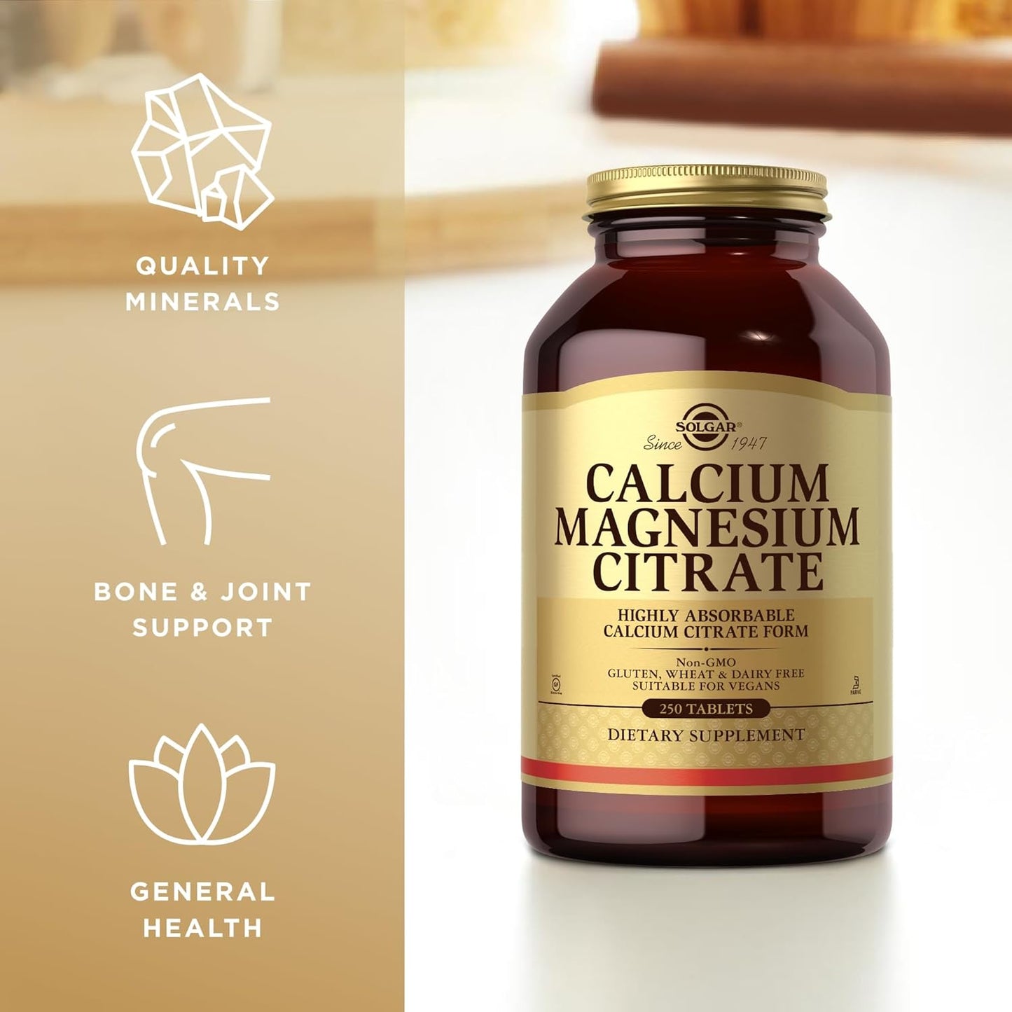 Solgar Calcium Magnesium Citrate Tablets - 500 Count, 2-Pack - Non-GMO, Vegan, Gluten Free, Kosher - 100 Servings per Bottle