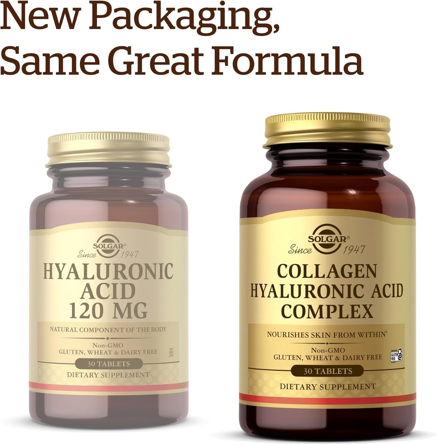 Solgar Collagen Hyaluronic Acid Complex Tablets - Type 2 Collagen & Chondroitin - Non-GMO, Gluten & Dairy Free - 30 Servings