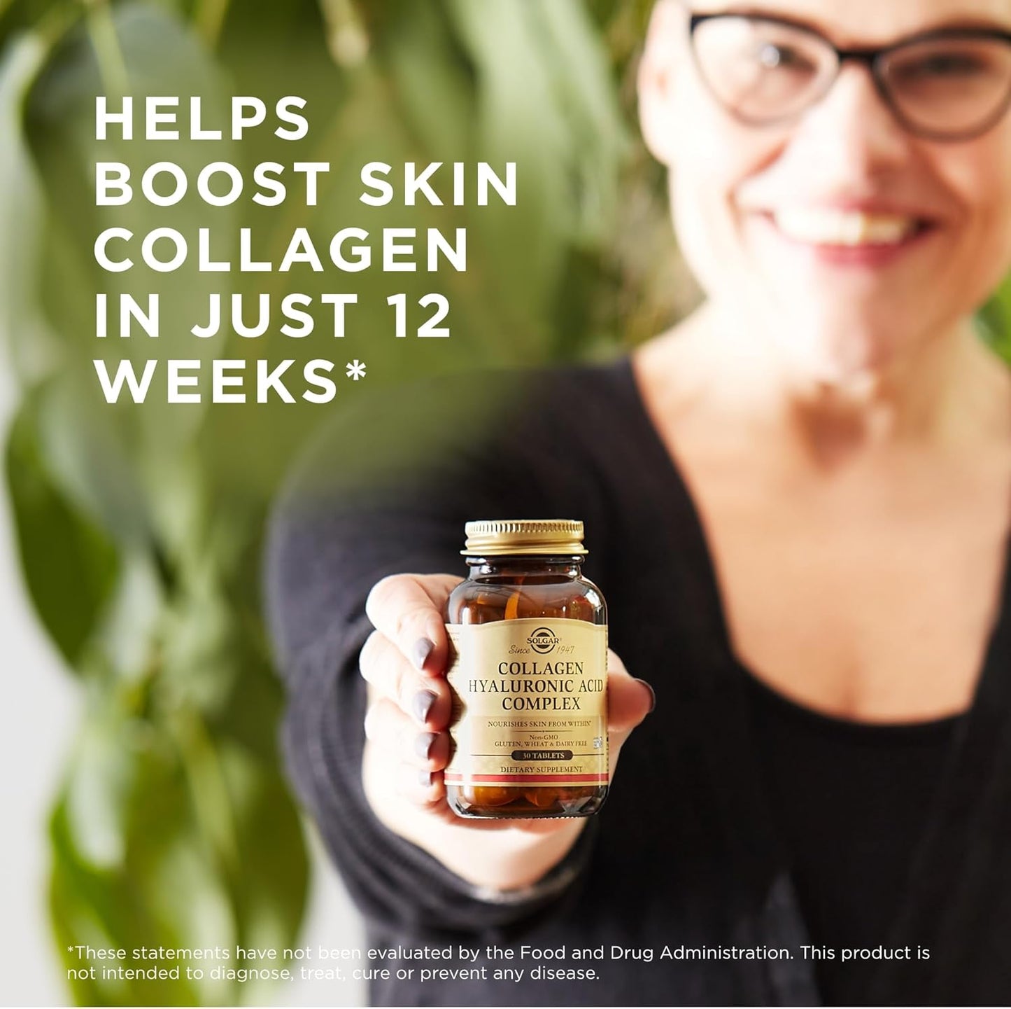 Solgar Collagen Hyaluronic Acid Complex Tablets - Type 2 Collagen & Chondroitin - Non-GMO, Gluten & Dairy Free - 30 Servings