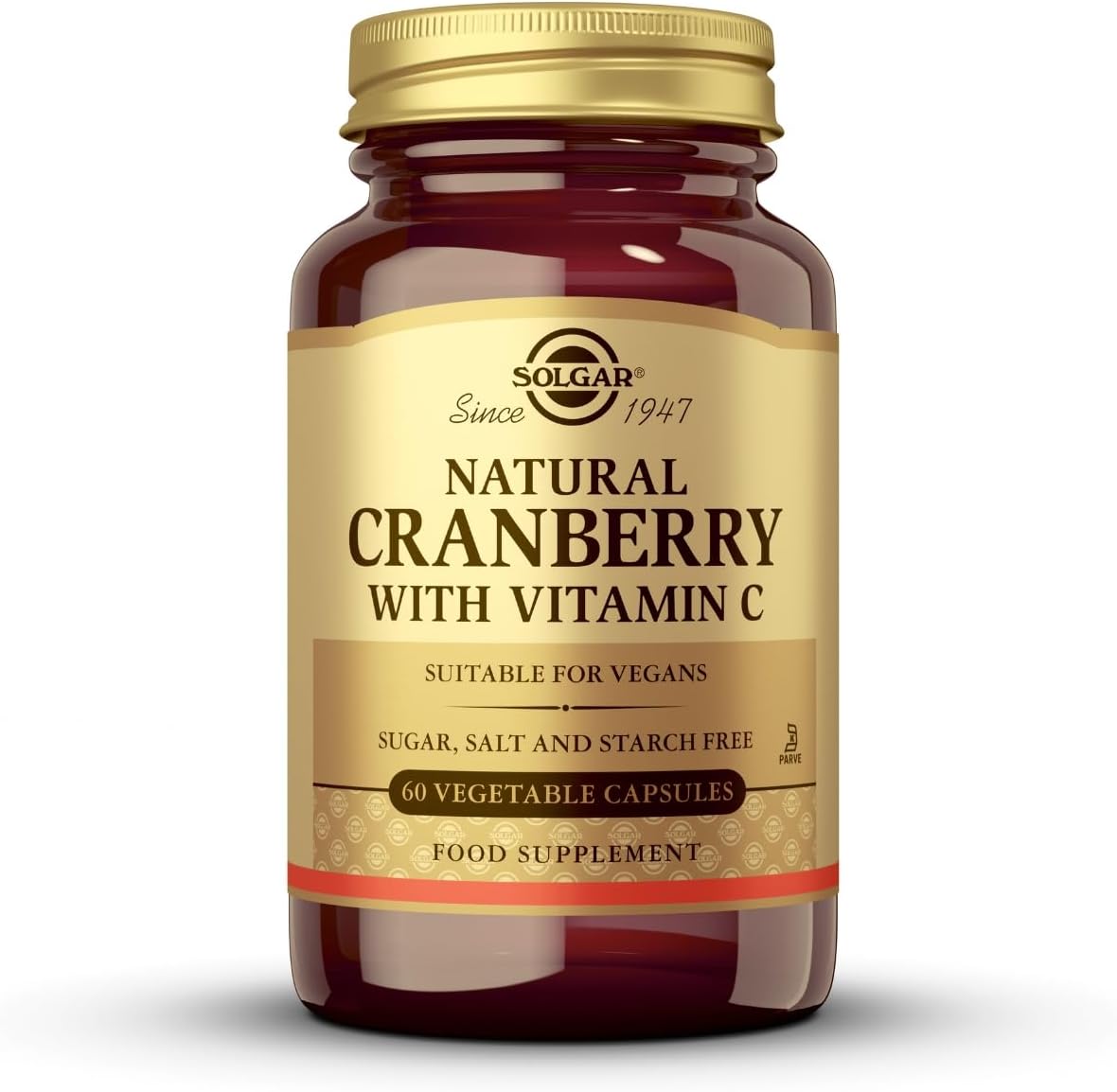Solgar Cranberry with Vitamin C Capsules - 60 Veggie Caps - Promotes Urinary & Bladder Health - Non-GMO, Vegan, Gluten-Free - 60 Servings