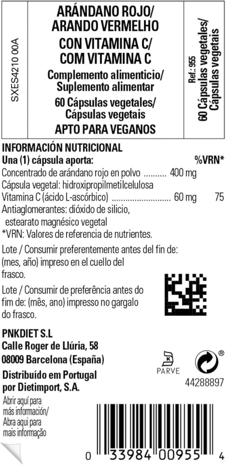 Solgar Cranberry with Vitamin C Capsules - 60 Veggie Caps - Promotes Urinary & Bladder Health - Non-GMO, Vegan, Gluten-Free - 60 Servings