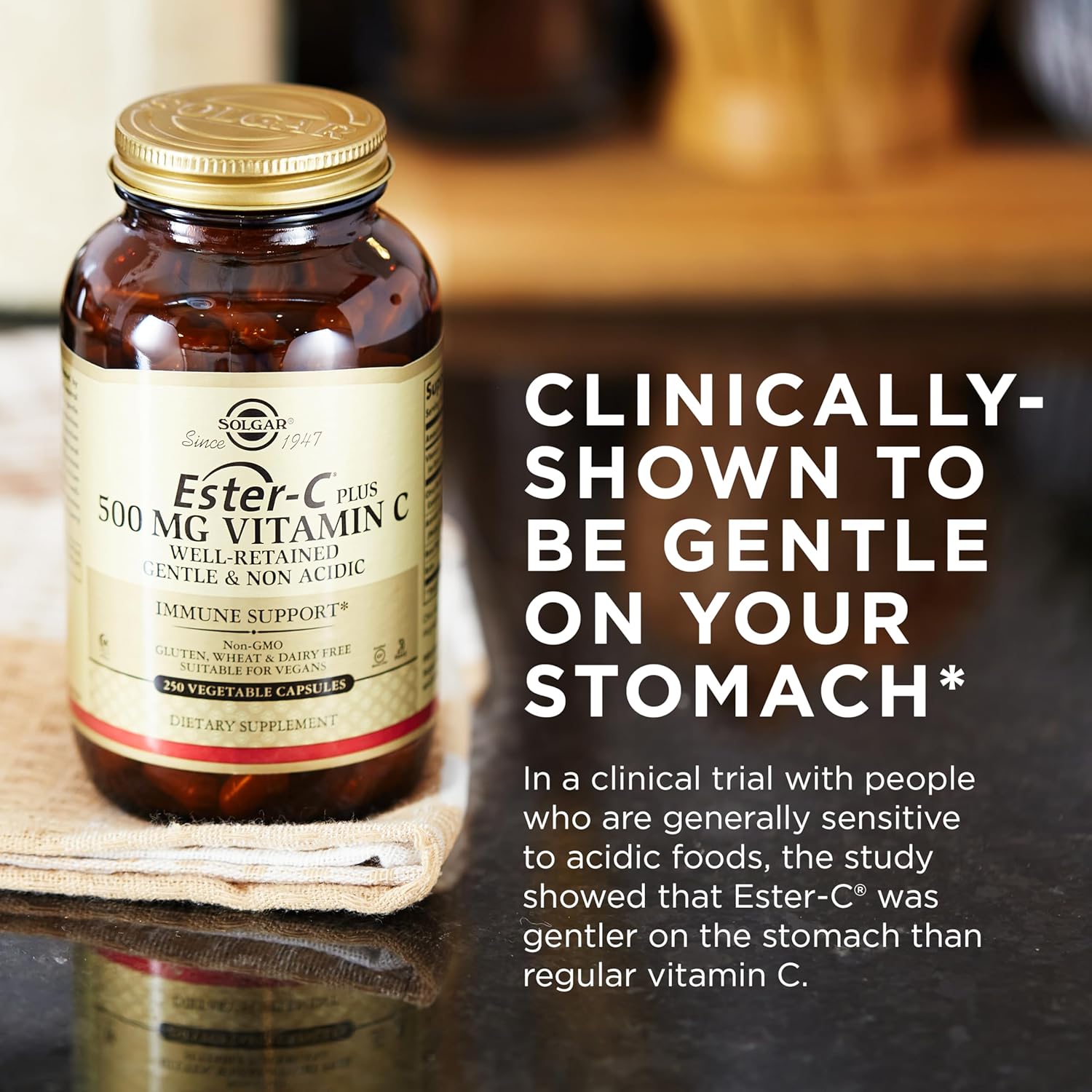 Solgar Ester-C Plus 500mg Vitamin C Capsules - Gentle Antioxidant & Immune Support - Non Acidic Formula - Vegan & Gluten Free - 100 Servings
