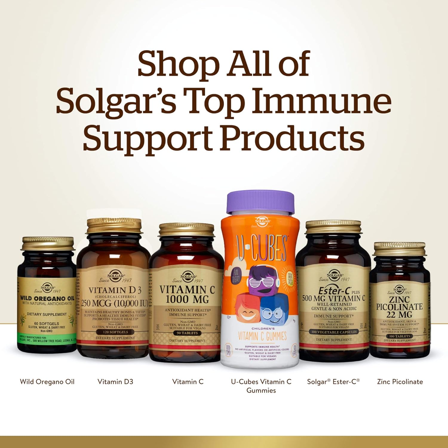 Solgar Ester-C Plus 500mg Vitamin C Capsules - Gentle Antioxidant & Immune Support - Non Acidic Formula - Vegan & Gluten Free - 100 Servings