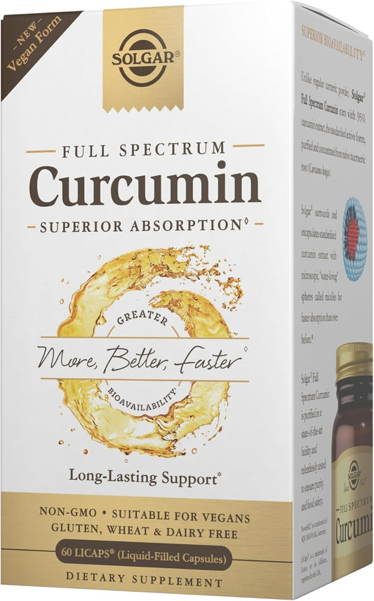 Solgar Full Spectrum Curcumin LiCaps for Brain, Joint, and Immune Health - Non-GMO, Vegan, Gluten Free