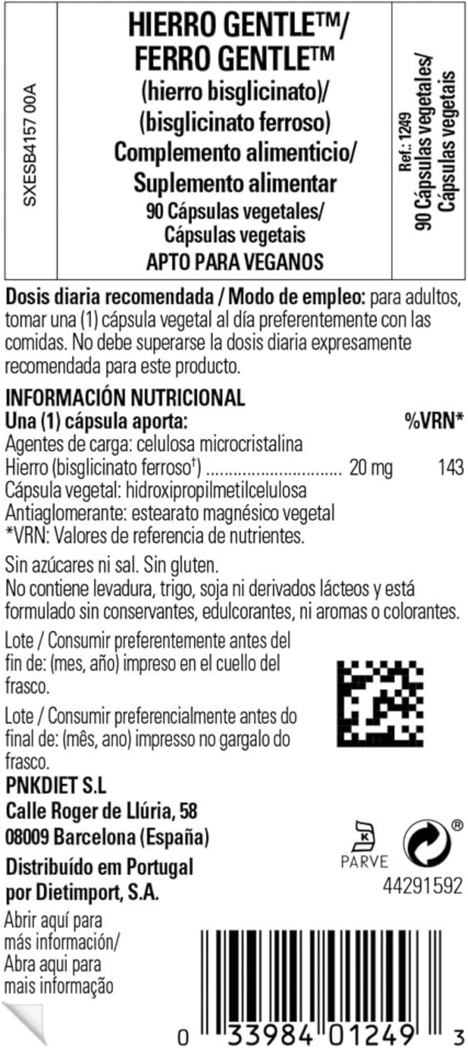 Solgar Gentle Iron Bisglycinate Capsules - 25 mg, 90 Count - Non-Constipating, Gluten Free Formula - Easy on Stomach - 90 Servings