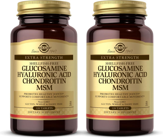 Solgar Glucosamine Hyaluronic Acid Chondroitin MSM Tablets x 240 - Joint Health Support - Non-GMO, Gluten Free - 80 Servings