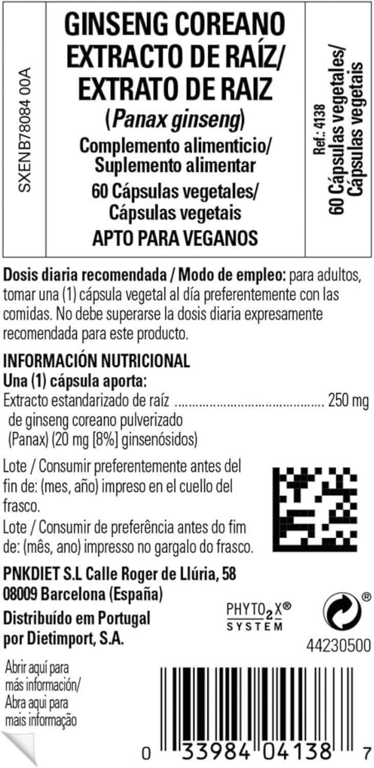 Solgar Korean Ginseng Root Extract Capsules - Immune Support Formula - SFP Standardized, Non-GMO, Vegan - 60 Servings