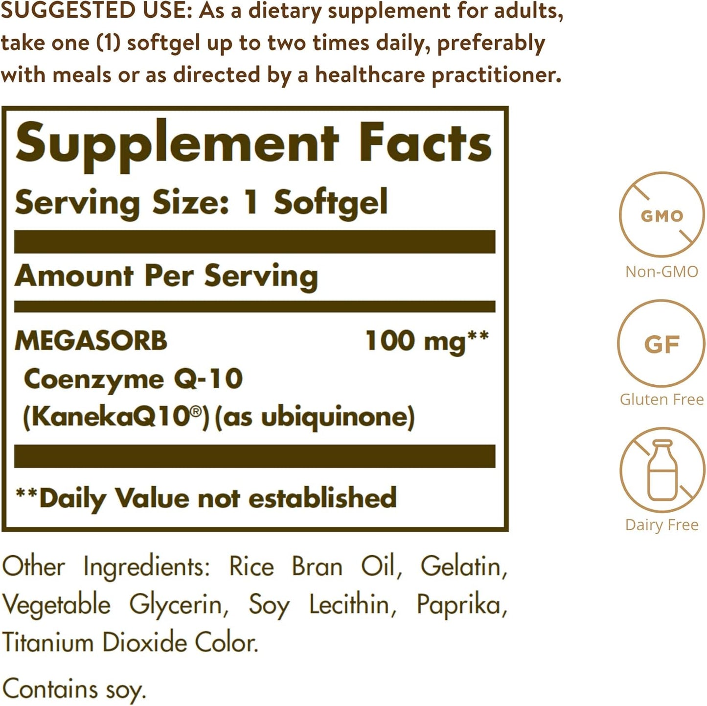 Solgar Megasorb CoQ-10 100 mg Softgels - Heart Health & Anti-Aging Support - High Absorption Coenzyme Q10 Supplement - Non-GMO, Gluten & Dairy Free - 90 Servings