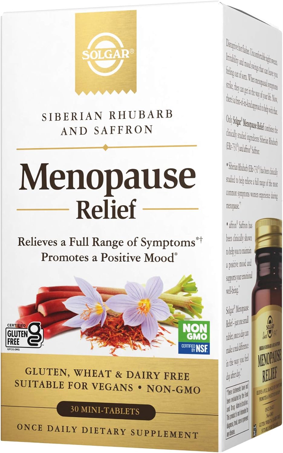 Solgar Menopause Relief Tablets - Relieves Hot Flashes, Exhaustion, Irritability & Sleep Disturbances - Promotes Positive Mood - Non-GMO, Gluten Free, Vegan - 30 Servings
