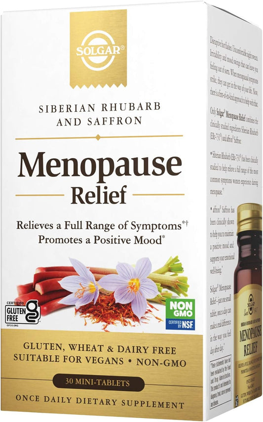 Solgar Menopause Relief Tablets - Relieves Hot Flashes, Exhaustion, Irritability & Sleep Disturbances - Promotes Positive Mood - Non-GMO, Gluten Free, Vegan - 30 Servings