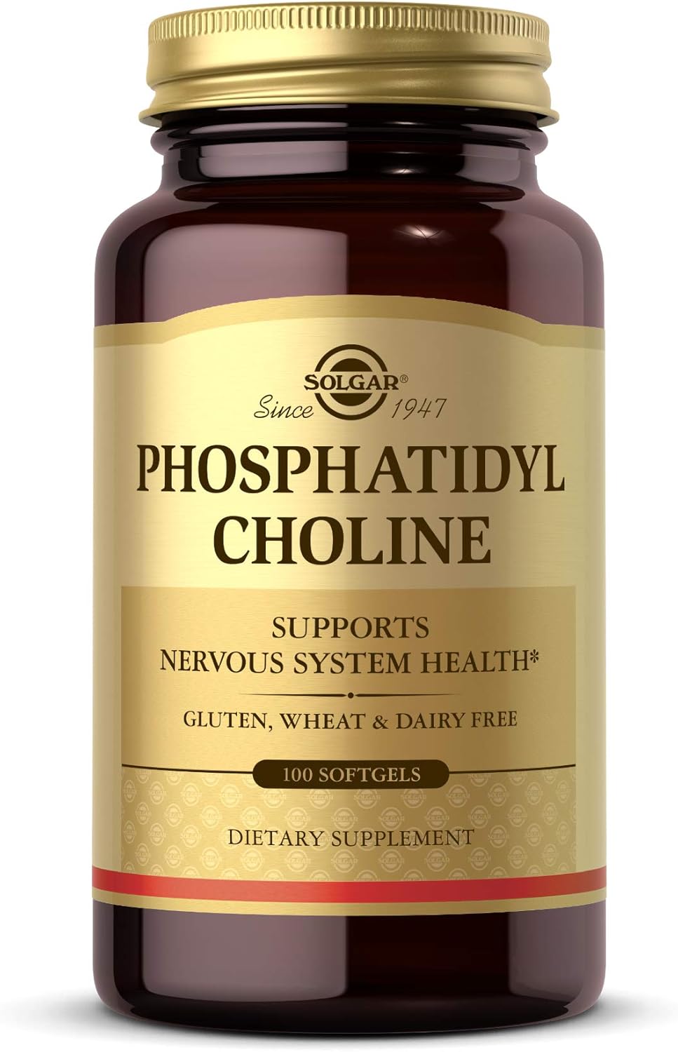 Solgar Phosphatidylcholine Softgels - Supports Cognitive Health with Choline - Gluten & Dairy Free - 100 Softgels