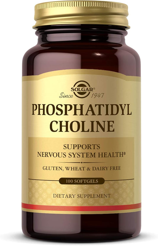 Solgar Phosphatidylcholine Softgels - Supports Cognitive Health with Choline - Gluten & Dairy Free - 100 Softgels