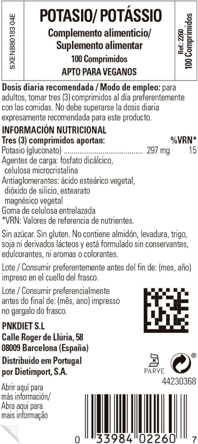 Solgar Potassium Tablets - 100 Count - Supports Nerve and Muscle Health, Electrolyte Balance - Vegan, Gluten/Dairy Free - 100 Servings